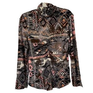 & Other‎ Stories Capsule Turtleneck Geometric Print Top Size 4